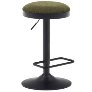Tmavě zelená čalouněná barová židle Kave Home Zaib 63-84 cm
