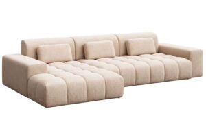 Světle béžová čalouněná rohová pohovka Ghado Chevi 325 cm
