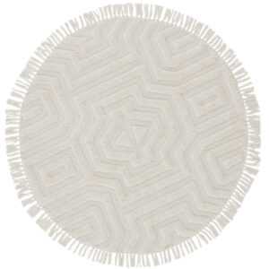 Jotex Bílý kulatý koberec FILTON 120 cm
