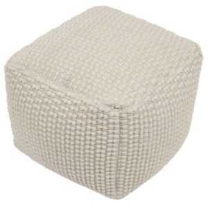 Bílý puf Kave Home Mascarell 45 x 45 cm