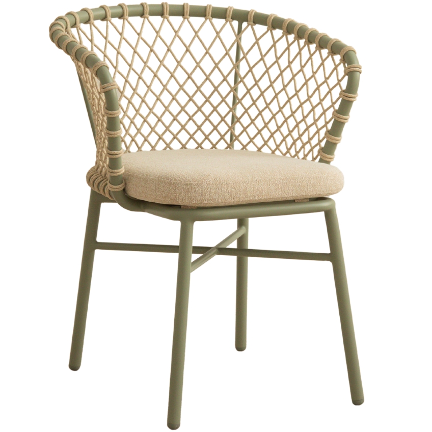 Zelená kovová zahradní židle MICADONI Canar