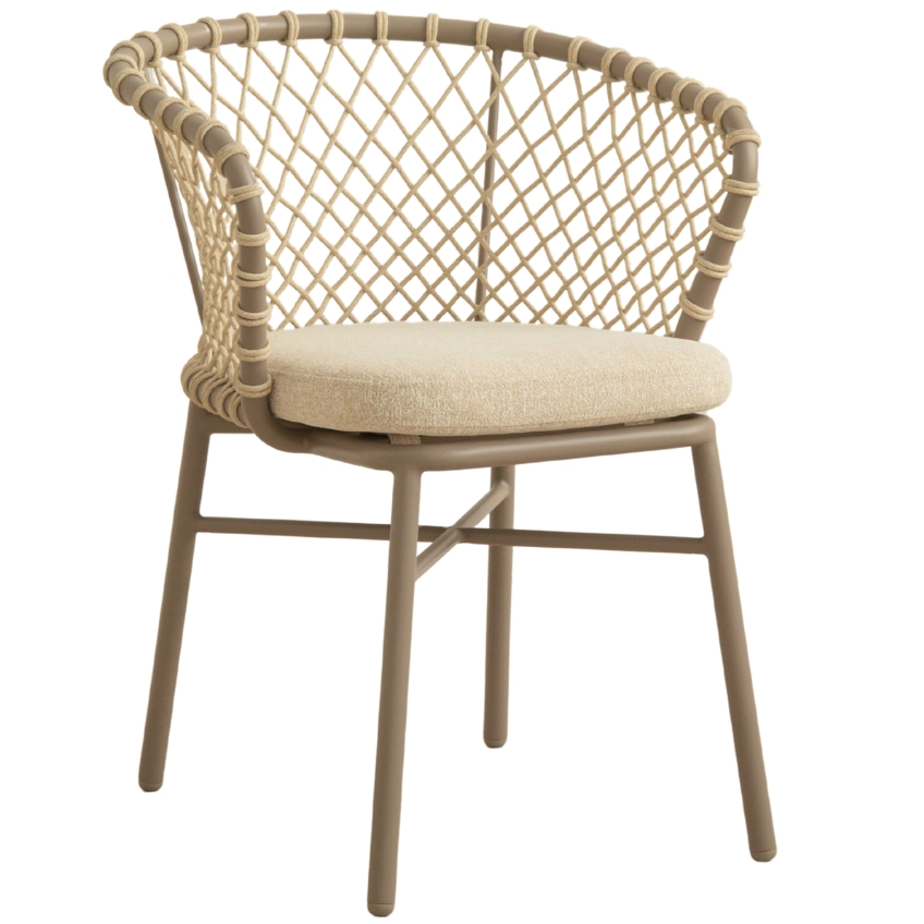Béžová kovová zahradní židle MICADONI Canar