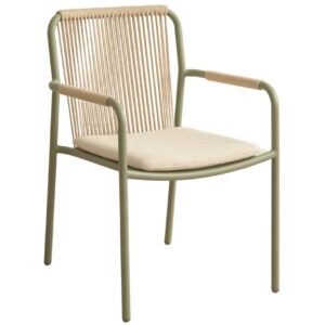 Zelená kovová zahradní židle MICADONI Peralta