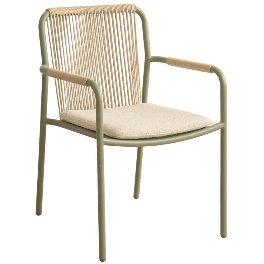 Zelená kovová zahradní židle MICADONI Peralta