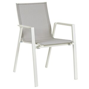 Šedo-bílá hliníková zahradní židle Bizzotto Krion