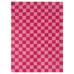 Jotex Růžový kostkovaný koberec MELA 170 x 240 cm