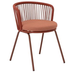 Somcasa Terakotově červená kovová zahradní židle Vilma