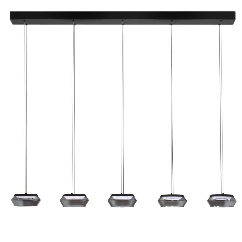 Nova Luce Kouřově šedé skleněné závěsné světlo Jailyn 108 cm