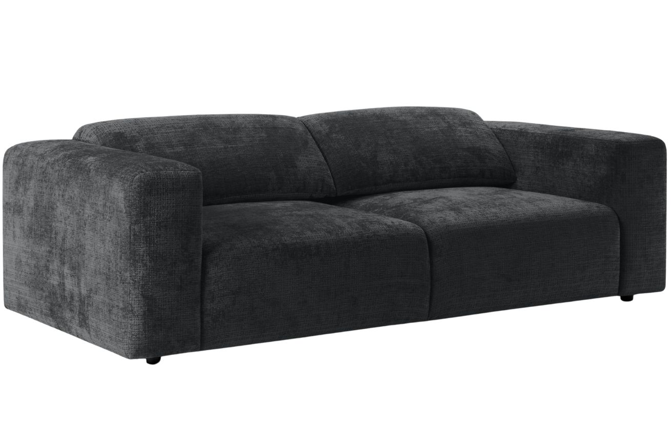 Micadoni Antracitově šedá žinylková trojmístná pohovka Cruz 234 cm