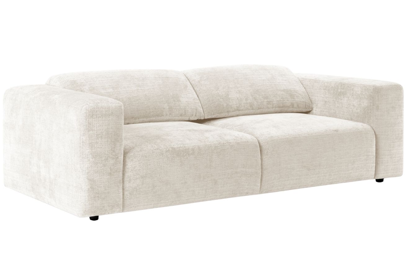 Micadoni Bílá žinylková trojmístná pohovka Cruz 234 cm