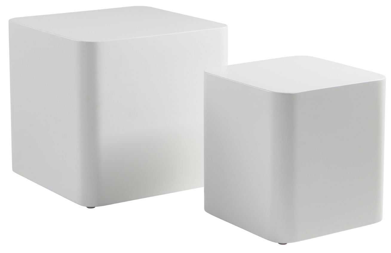 Jotex Set dvou bílých lakovaných odkládacích stolků CUBO 30x30/40x40 cm