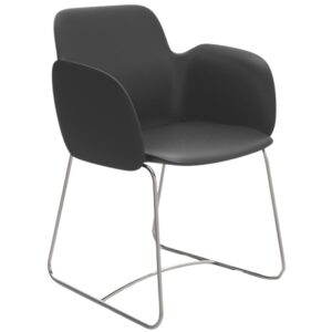 VONDOM Antracitově šedé plastové zahradní křeslo PEZZETTINA