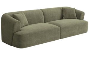 Cosmopolitan Design Zelená manšestrová čtyřmístná pohovka Campi 255 cm