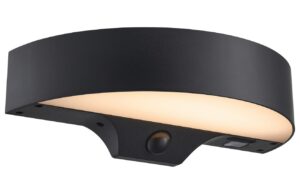 Nordlux Černé venkovní nástěnné LED světlo Monay Round Solar 25 cm