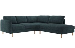 Micadoni Modrá rohová pohovka Eden 267 cm