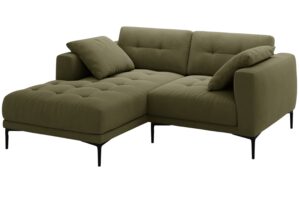 Micadoni Zelená sametová rohová pohovka Bemy 205 cm