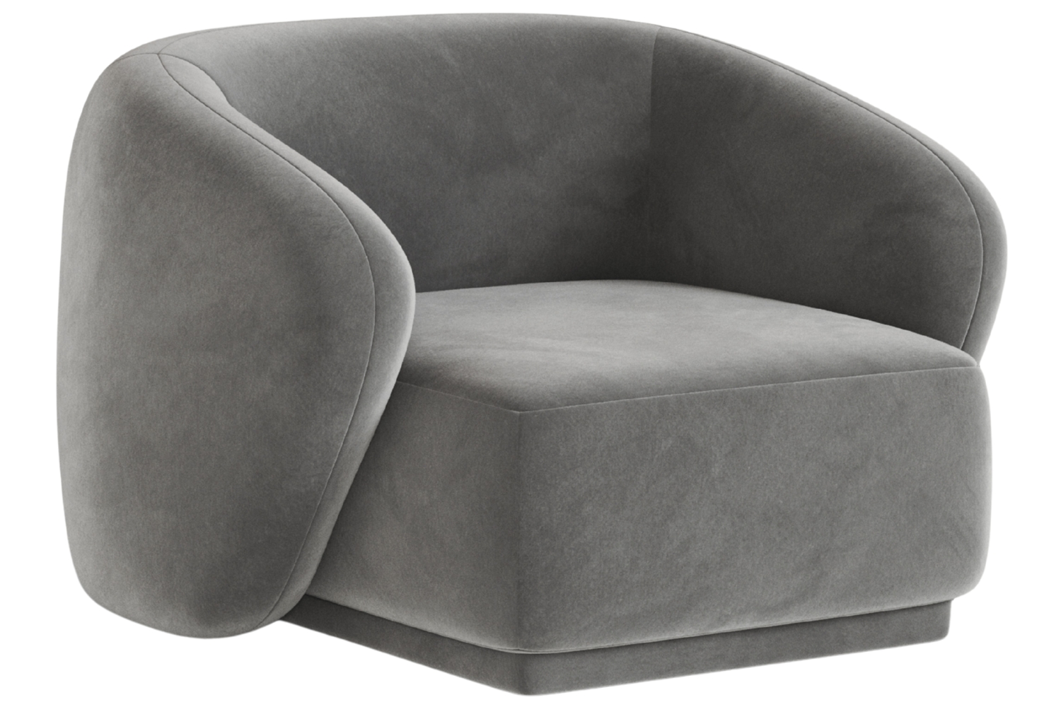 Maison Heritage Šedé sametové křeslo Jane