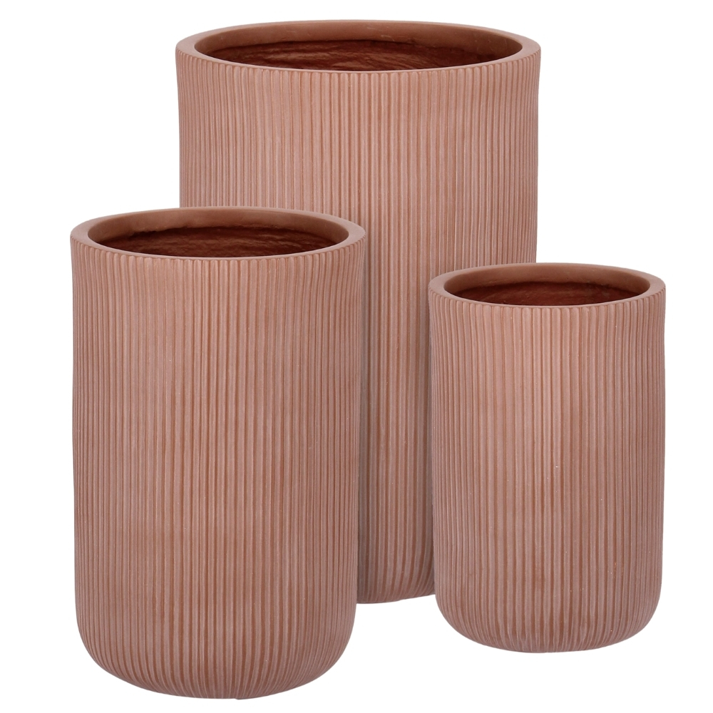 Bizzotto Set tří terakotově červených květináčů Hover Ø 24/30/55 cm