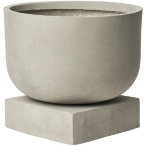 Bolia Šedý cementový květináč Podium Ø 36 cm