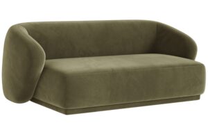 Maison Heritage Zelená sametová dvoumístná pohovka Jane 180 cm