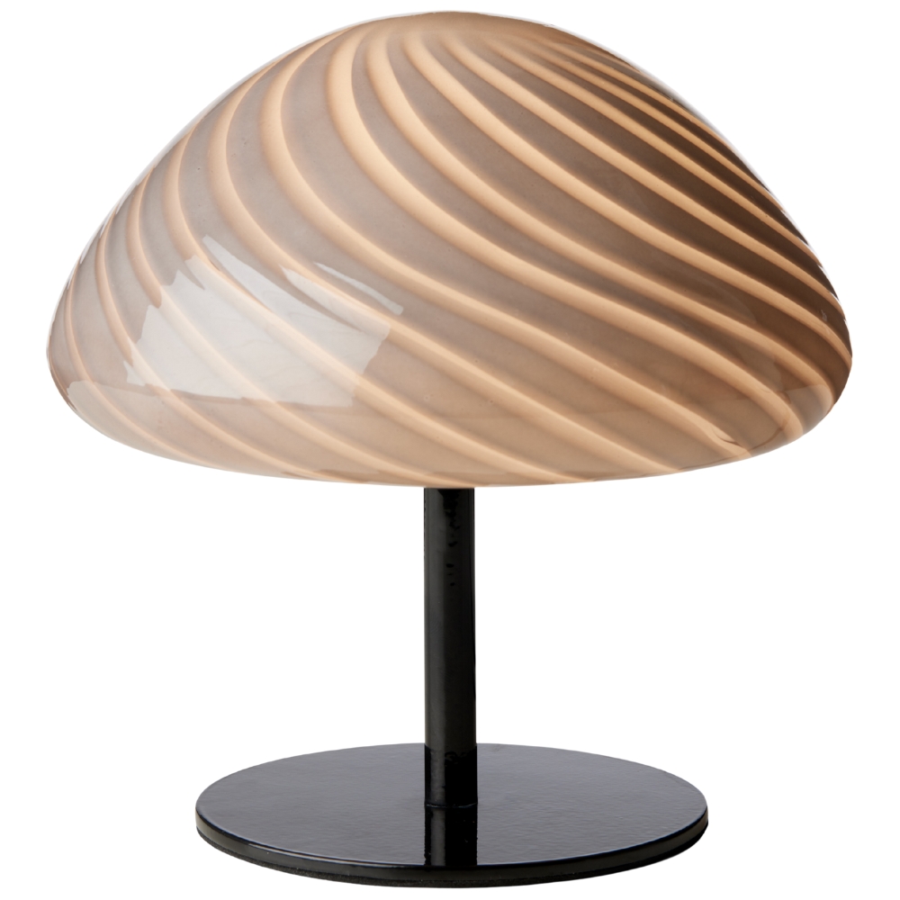 Halo Design Šedá skleněná stolní lampa Mini Mush 17 cm