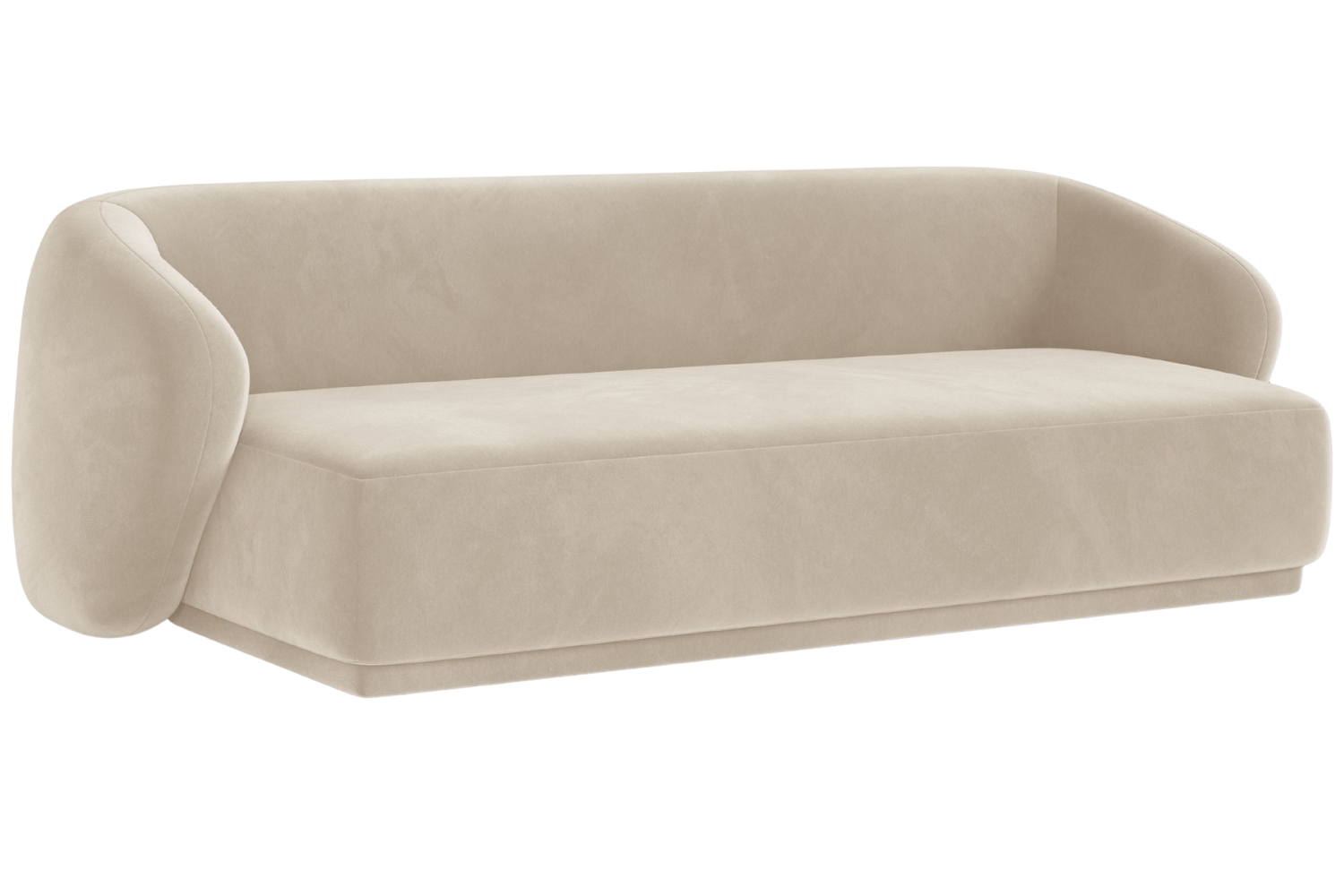 Maison Heritage Béžová sametová trojmístná pohovka Jane 220 cm