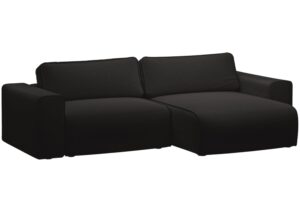 Micadoni Černá rozkládací pohovka Victor 246 cm