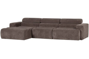 WOOOD Šedohnědá manšestrová rohová pohovka Novi 300 cm