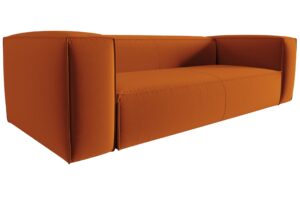 Cosmopolitan Design Terakotově oranžová sametová čtyřmístná pohovka Mackay 230 cm