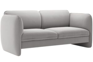 Micadoni Světle šedá sametová dvoumístná pohovka Georgia 168 cm