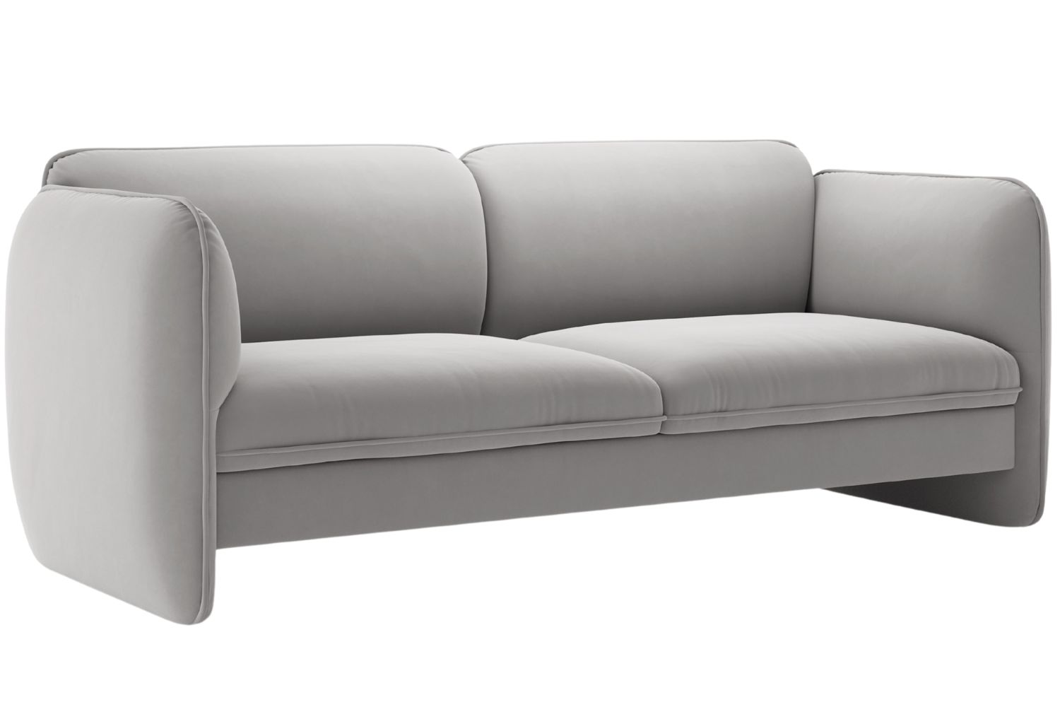 Micadoni Světle šedá sametová trojmístná pohovka Georgia 204 cm