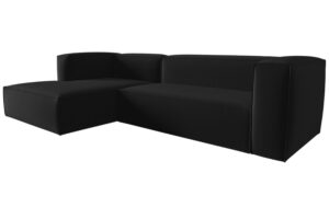 Cosmopolitan Design Černá sametová rohová pohovka Mackay 282 cm
