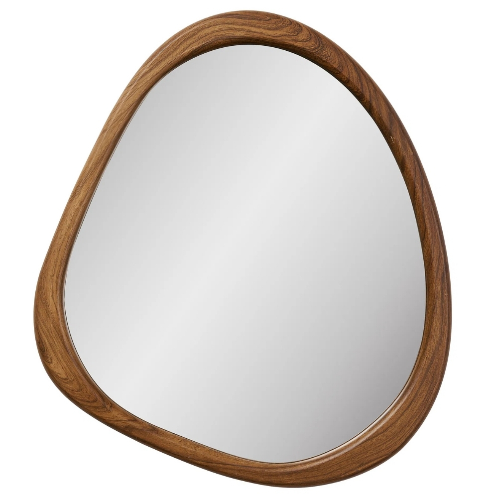 Nordic Living Hnědé závěsné zrcadlo Luxor 47 x 44 cm