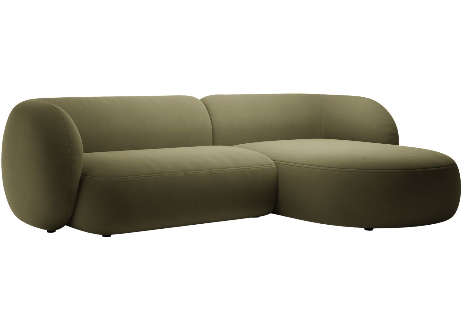 Micadoni Zelená sametová rohová pohovka Kate 285 cm