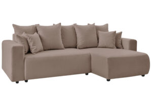 Bobochic Paris Hnědá bouclé rohová rozkládací pohovka Envy 282 cm