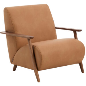 Kave Home Hnědé kožené křeslo Meghan