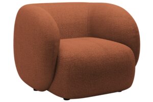 Micadoni Terakotově oranžové bouclé křeslo Kate