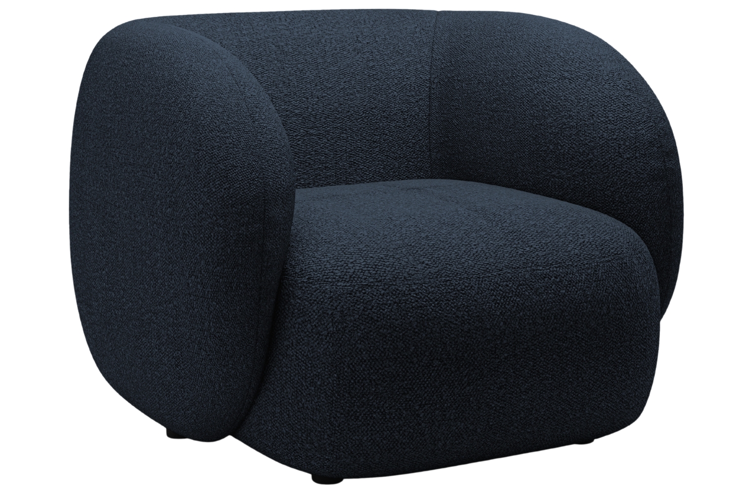 Micadoni Tmavě modré bouclé křeslo Kate