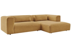 Bobochic Paris Hořčicově žlutá manšestrová rohová pohovka Harry 273 cm