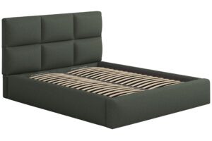 Windsor & Co Tmavě zelená dvoulůžková postel Libera 180 x 200 cm s úložným prostorem