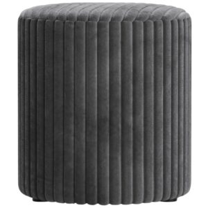 Micadoni Šedý manšestrový taburet Dia 40 cm