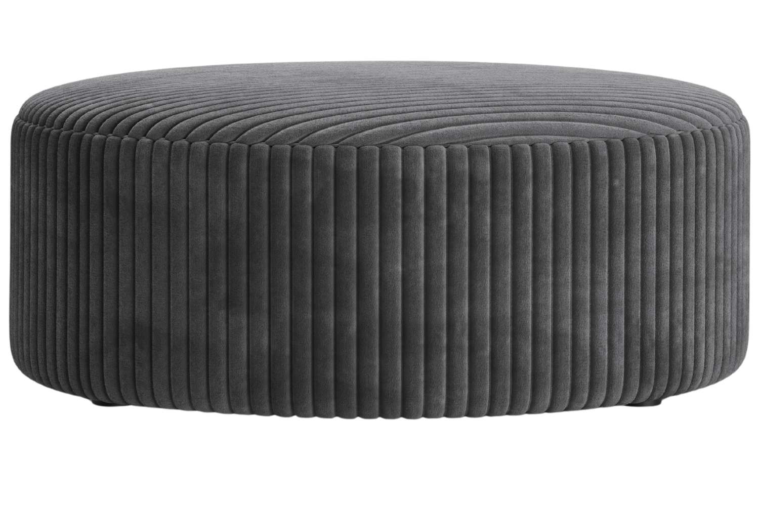 Micadoni Šedý manšestrový taburet Dia 90 cm