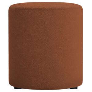 Micadoni Terakotově oranžový bouclé taburet Dia 40 cm